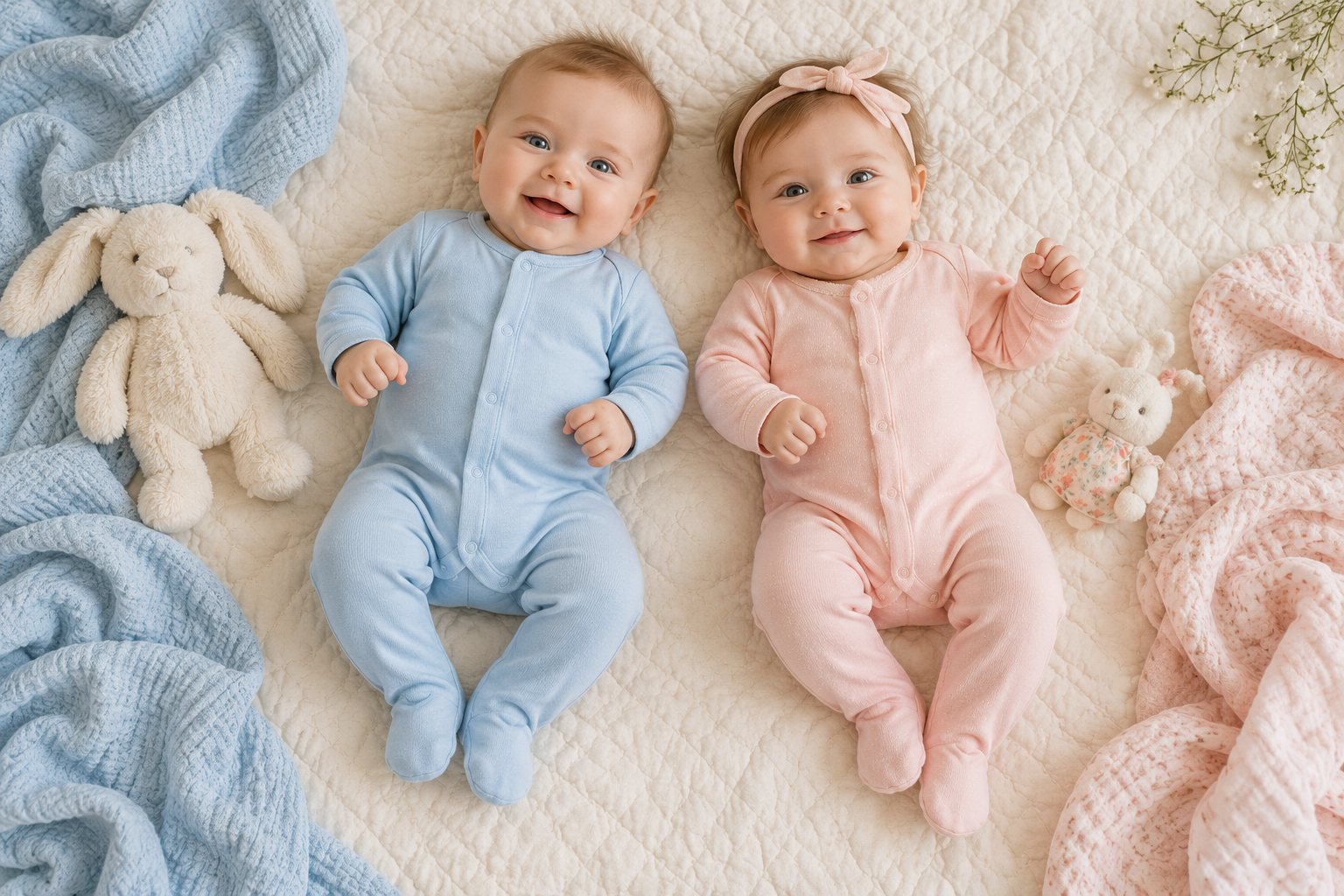 Deux bébés souriants, pour partager un petit bonheur